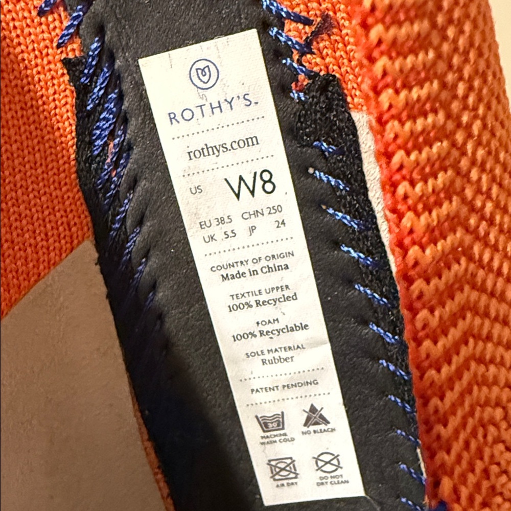 Rothy's Retired
Rare Persimmon
The Point Flats
Orange Shoe
Women's Size 8 - Picture 7 of 7